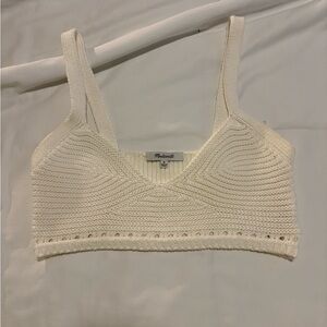 Madewell Off-White Knit V-Neck Bralette